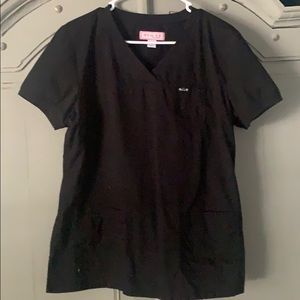 BLACK Koi three pocket scrub top.